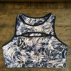 Gap Floral Blue and Pink Medium Sports Bra